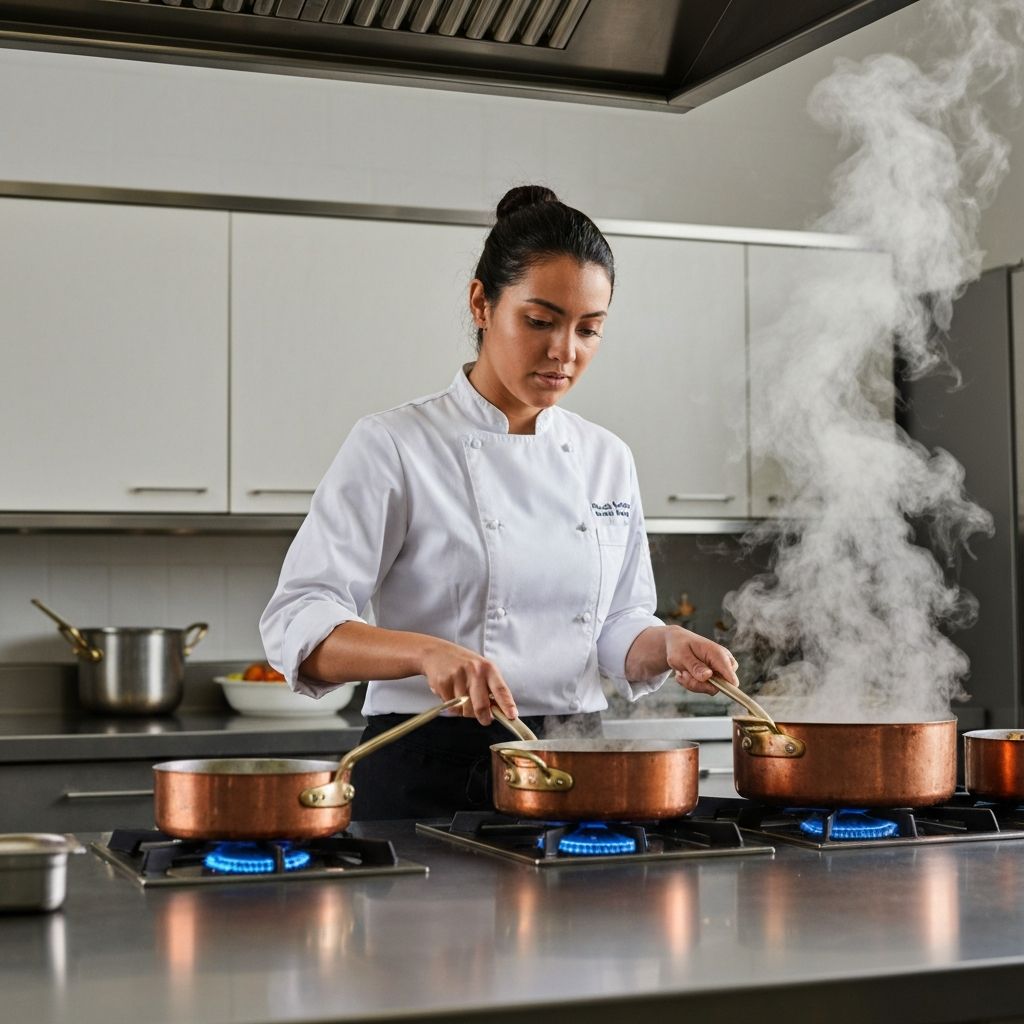 Professional Chef Cooking with Ruffoni Copper Cookware
