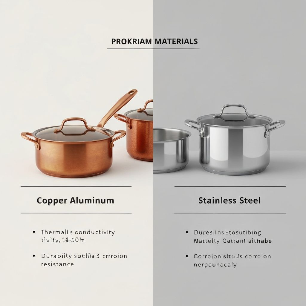 Copper Cookware vs Other Materials Comparison Chart
